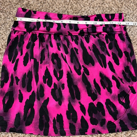 Handmade magenta pink black cheetah leopard animal print mini skirt size small - Picture 6 of 7